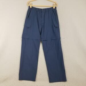 Reel Legends Pants Mens Large Blue Convertible Cargo Fishing Hiking‎ Outdoor